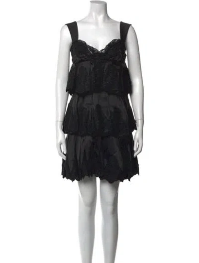 Pre-owned Zuhair Murad Silk Mini Dress In Black