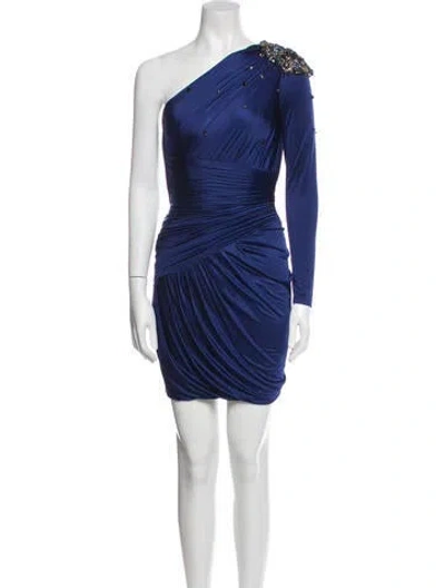 Pre-owned Zuhair Murad Silk Mini Dress In Blue