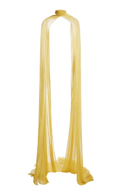 Zuhair Murad Silk-chiffon Cape In Yellow