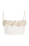 Zuhair Murad Sleeveless Embellished Cropped Top In White