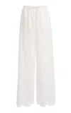 Zuhair Murad Straight Leg Eyeletcotton Trousers In White