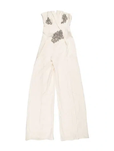 Pre-owned Zuhair Murad Strapless Jumpsuit In Neutrals