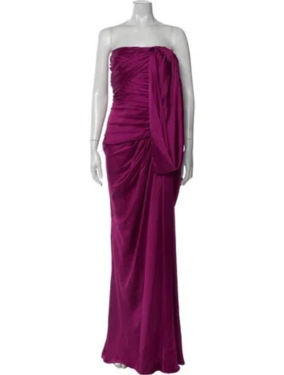 Pre-owned Zuhair Murad Strapless Long Dress In Purple