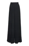 Zuhair Murad Silk-blend Heavy Cady Wide-leg Tailored Pants In Black