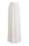 Zuhair Murad Tailored Wide Legged Pleated Trousers In White