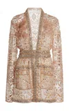 Zuhair Murad Temple Ceiling Embroidered Jacket In Brown