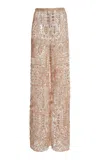 Zuhair Murad Temple Ceiling Embroidered Trousers In Neutral