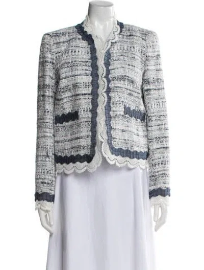Pre-owned Zuhair Murad Tweed Pattern Jacket In White