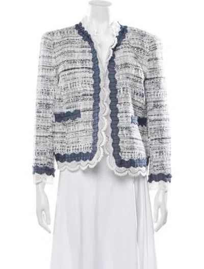 Pre-owned Zuhair Murad Tweed Pattern Jacket In White