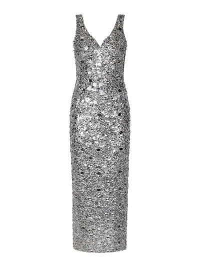 Zuhair Murad Tulle Dress In Silver