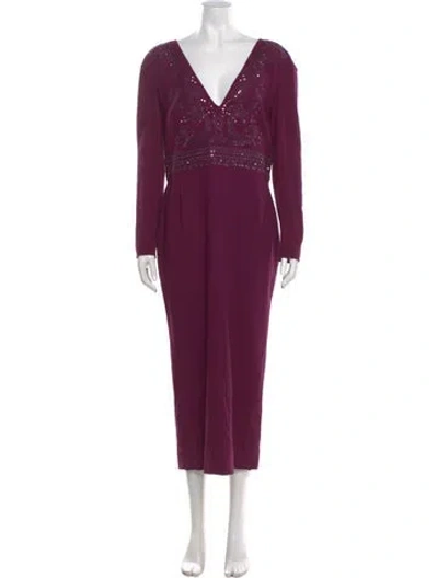 Pre-owned Zuhair Murad Wool Long Dress In Purple