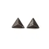 Zula Jewelry + Design Men's Black / Grey / Silver Tetrahedron Triangle Stud Eearrings, Ancient Future Collection