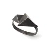 Zula Jewelry + Design Men's Black / Grey / Silver Triangle Multi Finger Ring, Large, Ancient Future Collection