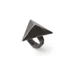 Zula Jewelry + Design Men's Black / Grey / Silver Triangle Ring, Large, Ancient Future Collection