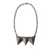 Zula Jewelry + Design Men's Black / Grey / Silver Triple Triangle Breast Plate Necklace, Ancient Future Collection