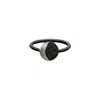 Zula Jewelry + Design Women's Black / Silver Crescent Moon Ring In Multi