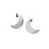 Zula Jewelry + Design Women's Silver Crescent Moon Stud Earrings Large In Silver