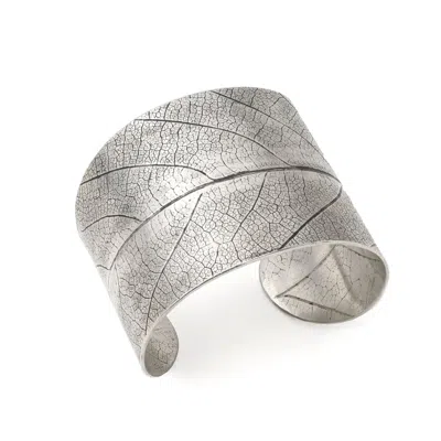 Zula Jewelry + Design Women's Spring Leaf Silver Cuff Bracelet