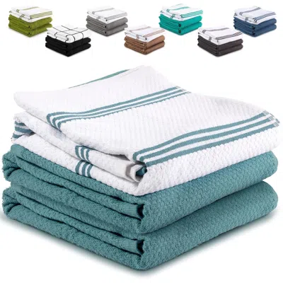 Zulay Kitchen 100% Cotton Dish Towels, 3-pack 15x25 Absorbent Kitchen Towels