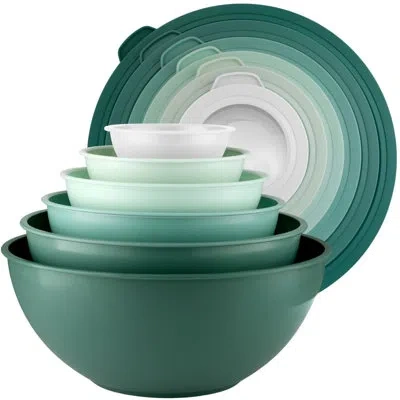 Zulay Kitchen 12 Piece Plastic Mixing Bowls With Lids Set - Colorful Mixing Bowl Set For Kitchen - Nesting Bowls W In Green