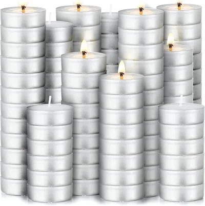 Zulay Kitchen 150 Pack Unscented Tea Light Candles Pack In Gray
