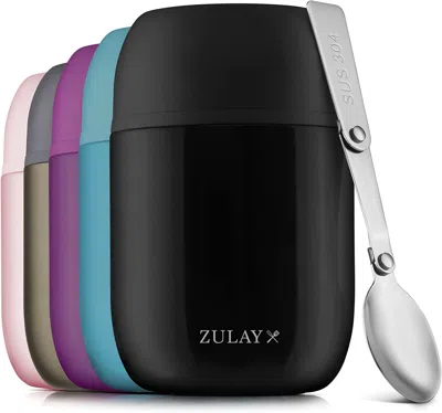 Zulay Kitchen 16oz Leakproof Double Lid Thermal Containers With Collapsible Spoon In Multi