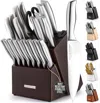 Zulay Kitchen 20 Piece Stainless Steel Kitchen Knife Set In Brown