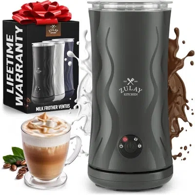 Zulay Kitchen 4-in-1 Milk Frother And Steamer - Automatic Hot And Cold Foam Maker With Auto Shut Off & Temperature In Gray