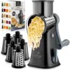 Zulay Kitchen 5 Blade Rotary Cheese Grater With Reinforced Suction In Grey