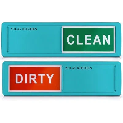 Zulay Kitchen Acrylic Dishwasher Clean Dirty Magnet Sign In Light Blue