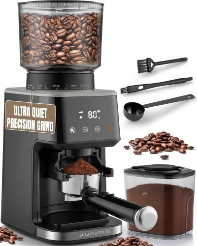 Zulay Kitchen Adjustable Burr Coffee Grinder In Black