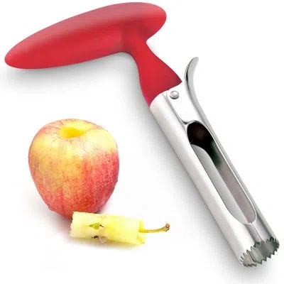 Zulay Kitchen Apple Corer Durable Apple Corer Remover Stainless Steel Cupcake Corer In Red