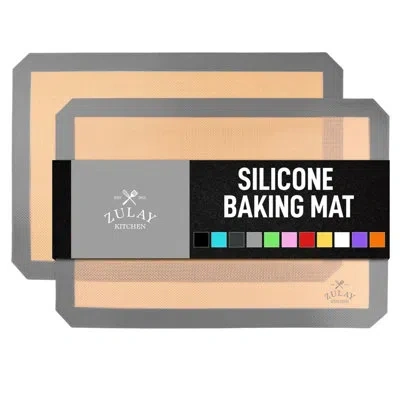 Zulay Kitchen Baking Mat 2 Pack Reusable Silicone Baking Sheet Nonstick In Light Gray