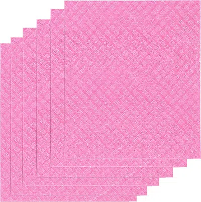 Zulay Kitchen Bulk 6 Pack Of No Odor Eco-friendly Reusable Dish Cloths In Pink