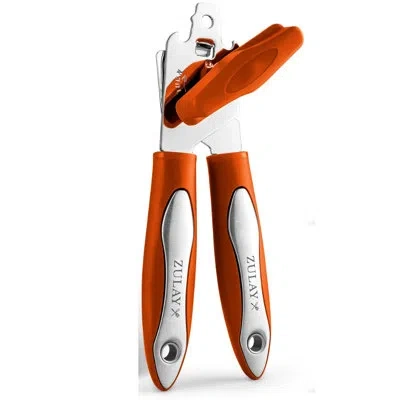 Zulay Kitchen Can Opener Durable Manual Can Opener Smooth Edge Cut Stainless Steel In Brown