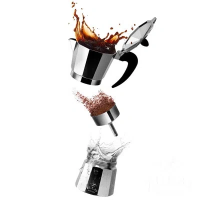 Zulay Kitchen Classic Stovetop Espresso Maker Moka Pot Authentic Italian Style In Silver