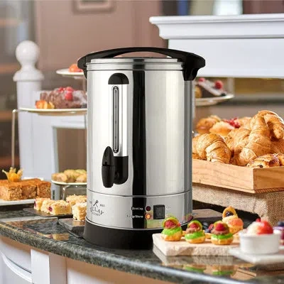 Zulay Kitchen Coffee Urn Stainless Steel 100 Cup Commercial Coffee Dispenser For Coffee And Tea In Silver
