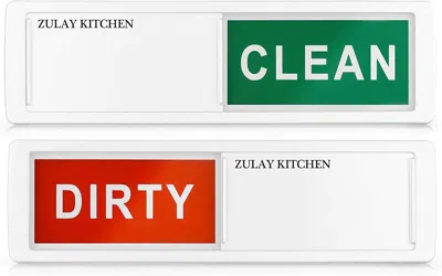 Zulay Kitchen Dishwasher Clean Dirty Magnet Sign For Magnetic Surfaces In White
