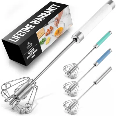 Zulay Kitchen Egg Beater Whisk In White