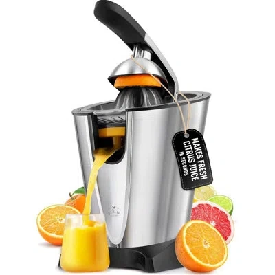 Zulay Kitchen Electric Citrus Juicer - Makes Fresh Orange, Lemon, Grapefuit, Lime - Stainless Steel, 160w Quiet Po In Silver,black