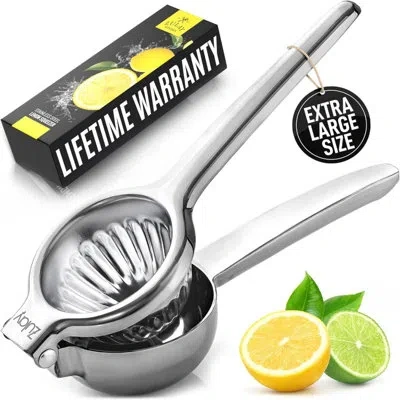 Zulay Kitchen Extra Large Lemon Squeezer Stainless Steel Juicer Hand Press Citrus Squeezer & Juicer In Silver