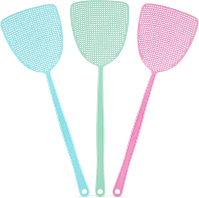 Zulay Kitchen Extra Long Fly Swatter With Wide Grid Hole Design In Pink