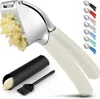 Zulay Kitchen Garlic Press With Soft, Easy To Squeeze Ergonomic Handle In White