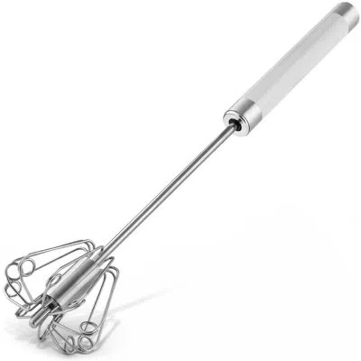 Zulay Kitchen Hand Push Whisk, Semi-automatic Egg Whisk In Stainless Steel