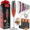 Zulay Kitchen Handheld Milk Frother With 4 Duracell Batteries And Stand Included In Red