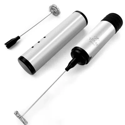 Zulay Kitchen High Powered Handheld Silver Milk Frother And Milk Foamer For Travel In Gray