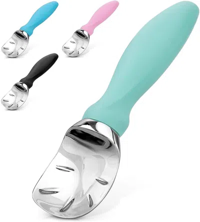 Zulay Kitchen Ice Cream Scooper With Built-in Lid Opener In Green