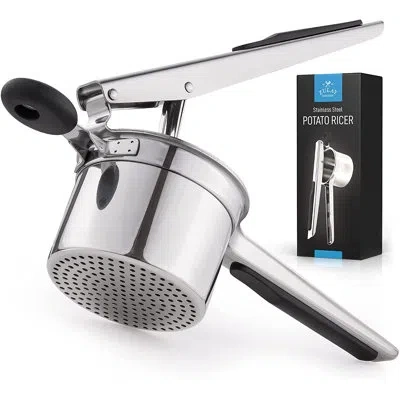 Zulay Kitchen Large 13.5oz Potato Ricer Stainless Steel Heavy Duty Masher With Non-slip Handle In Silver