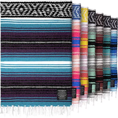 Zulay Kitchen Large Mexican Blanket 70x50 Authentic Woven Throw In Multi