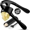 Zulay Kitchen Large Premium Garlic Press Set - Bigger Bowl For Bigger Garlic In Black